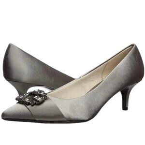 Life Stride Soft System Posh Satin Embellished Pointed Toe Kitten Heels